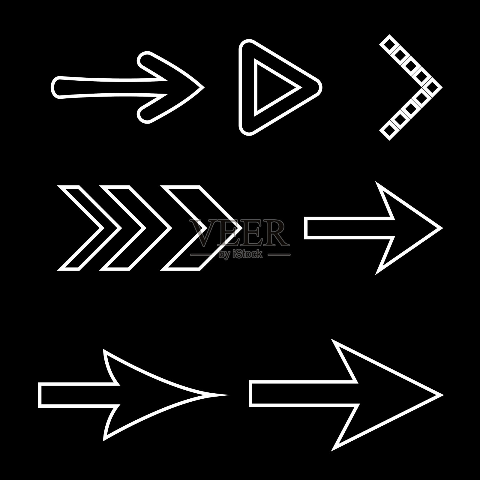 平面箭头的图标集设计元素图片