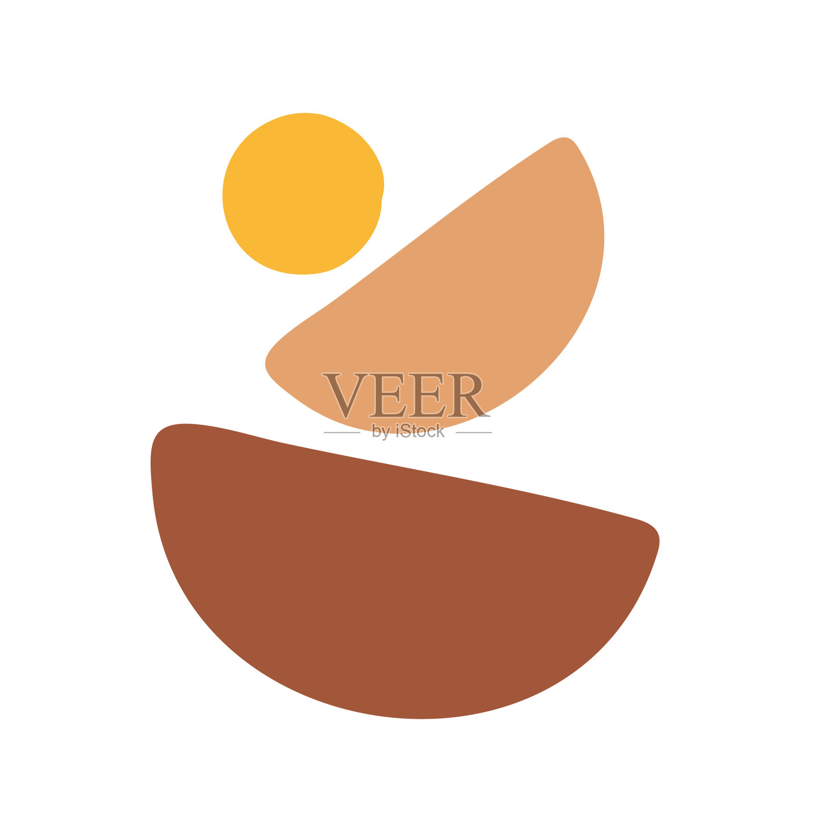 极简主义的半圆形覆盖墙装饰插画图片素材