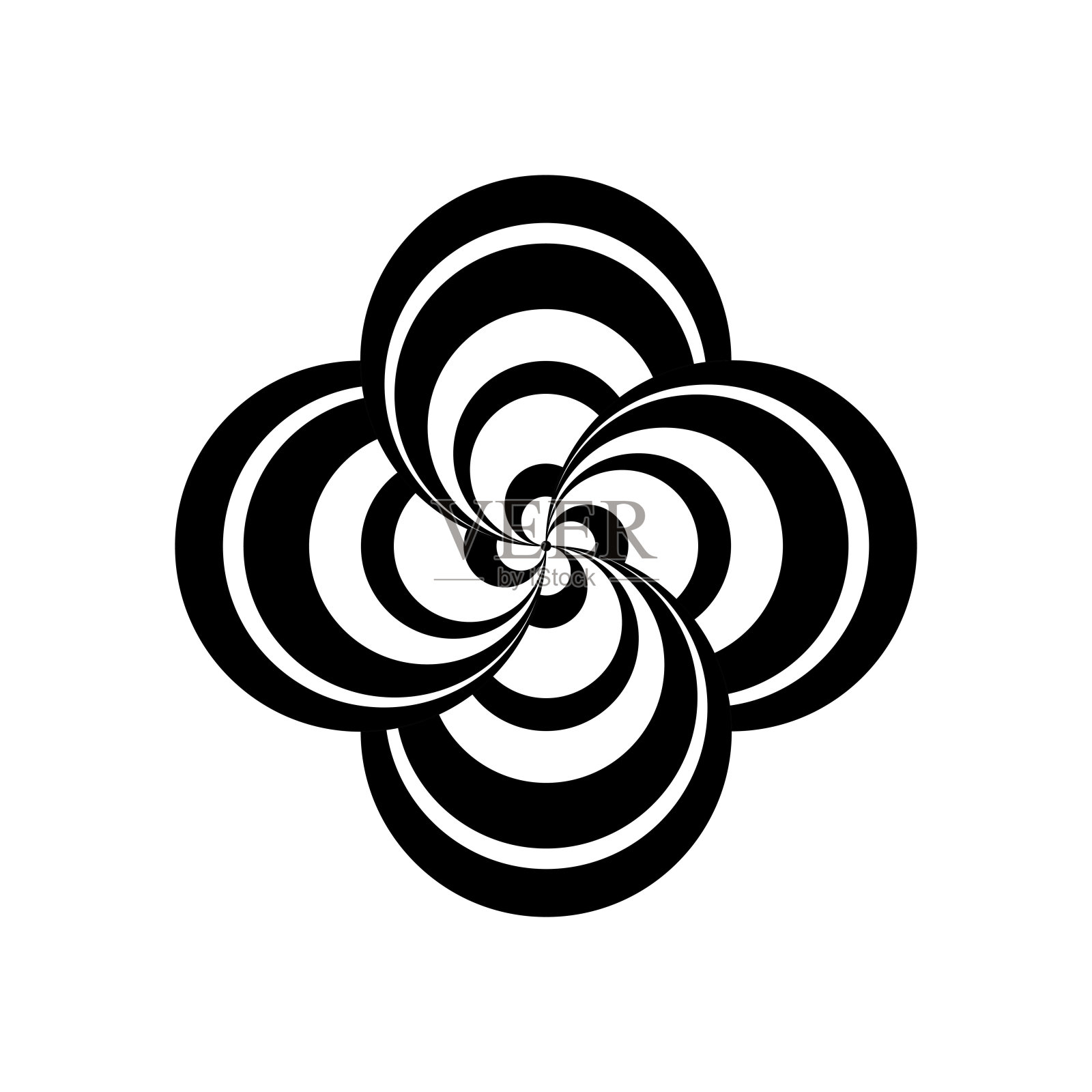 极简抽象符号圆形漩涡标志插画图片素材