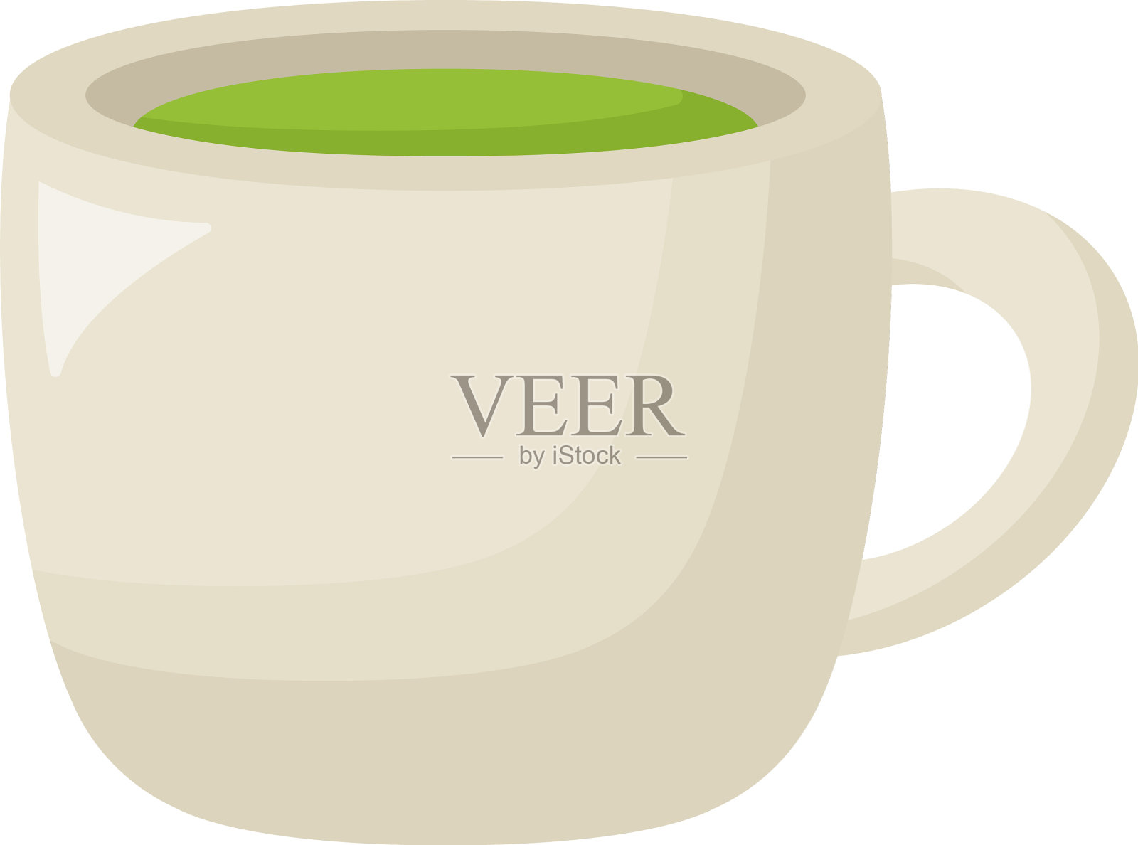 抹茶的茶杯插画图片素材