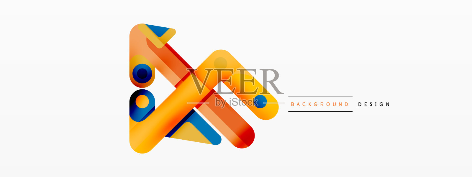 彩色动态条纹构成线条插画图片素材