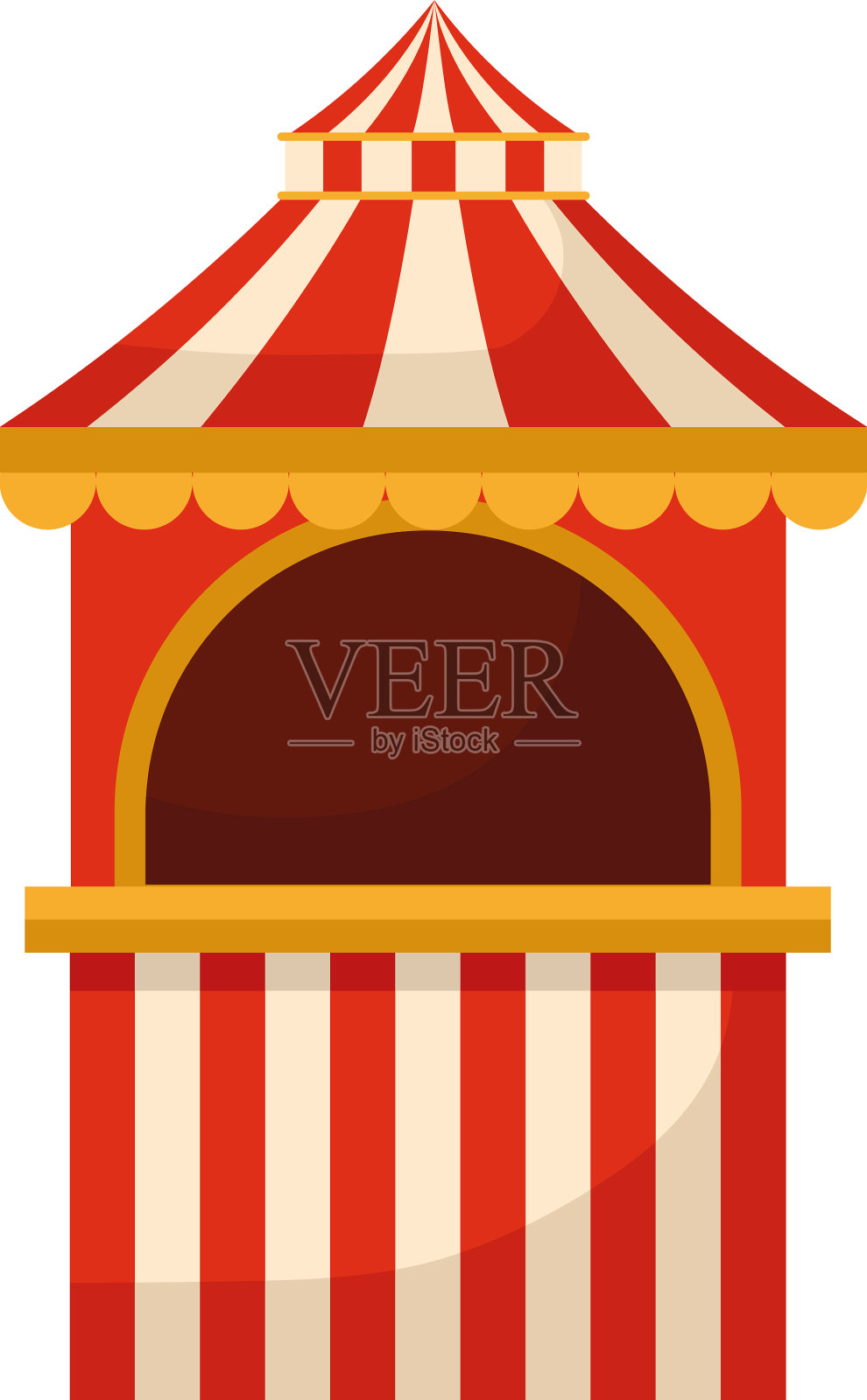 红色的票帐篷插画图片素材