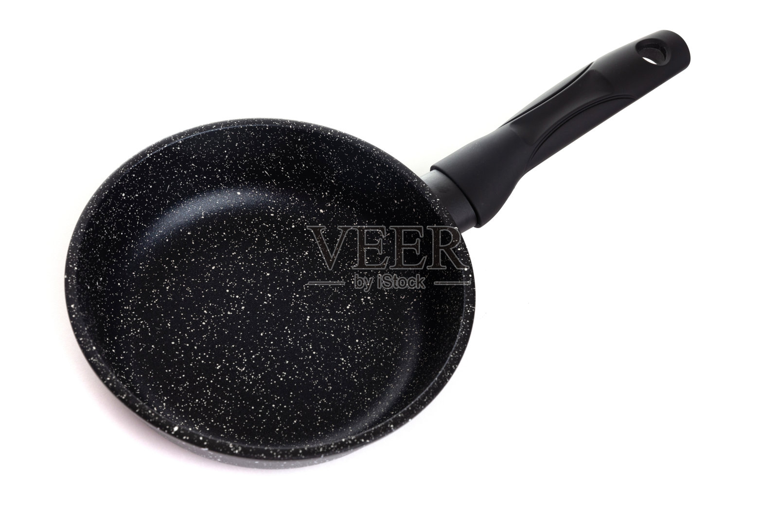 经典的厨房平底锅与黑色不粘涂层孤立的白色背景照片摄影图片