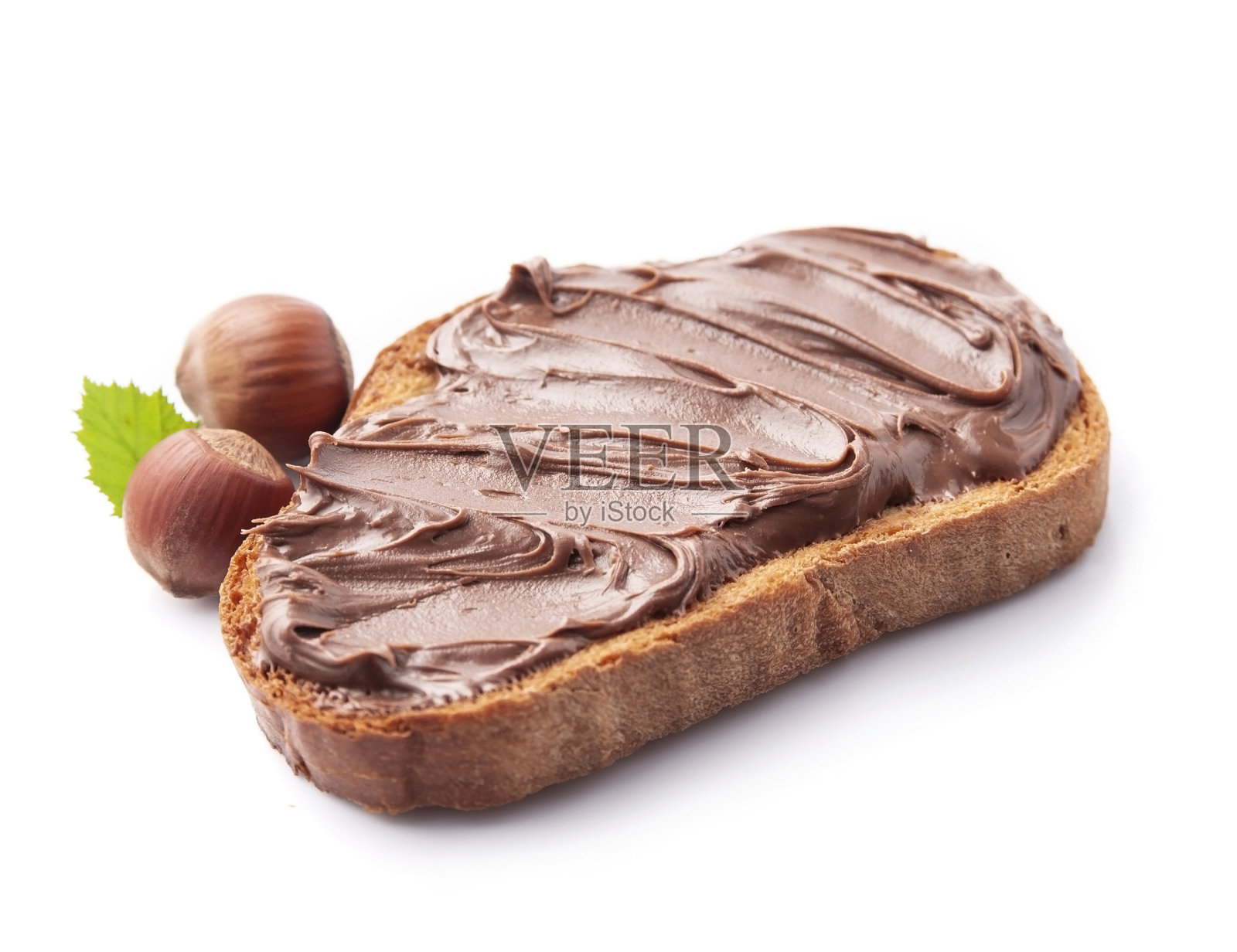 巧克力酱吐司和榛子照片摄影图片