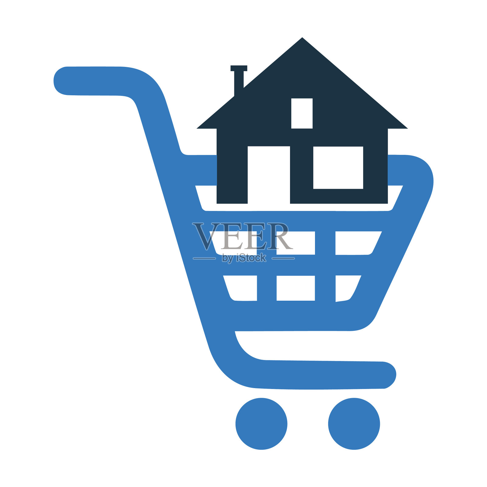购买,购物车,房子图标插画图片素材