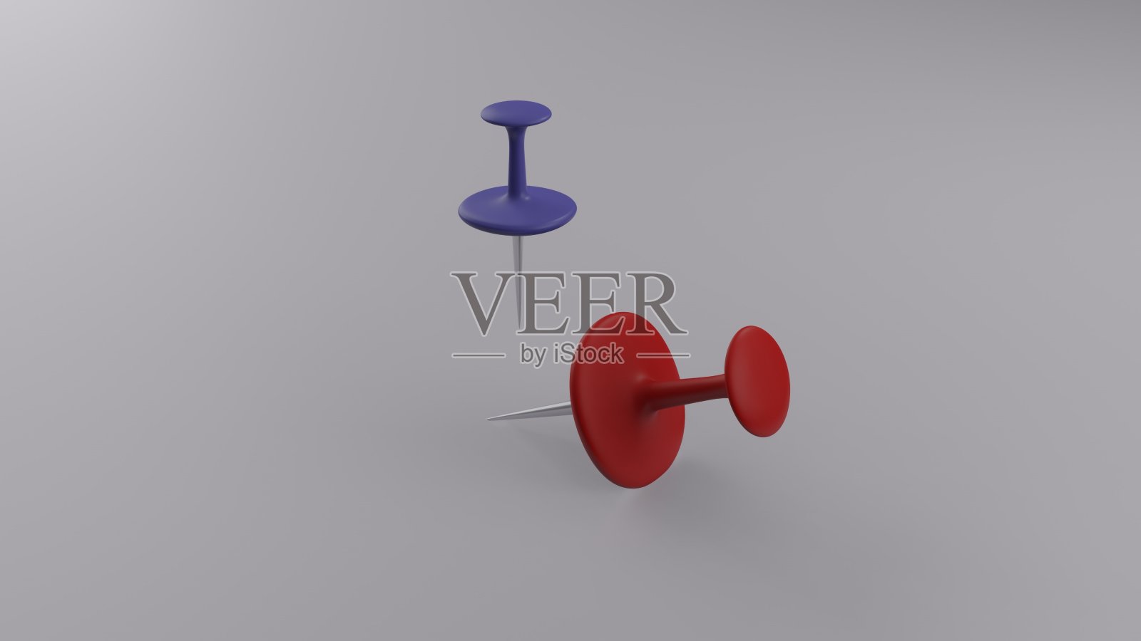 推针孤立在白色背景上。3d渲染图照片摄影图片