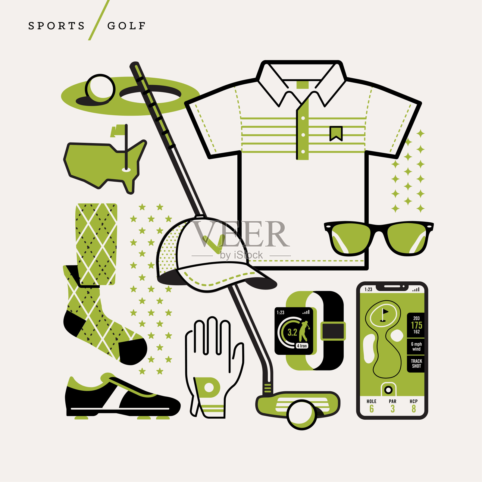 高尔夫球图标插图插画图片素材