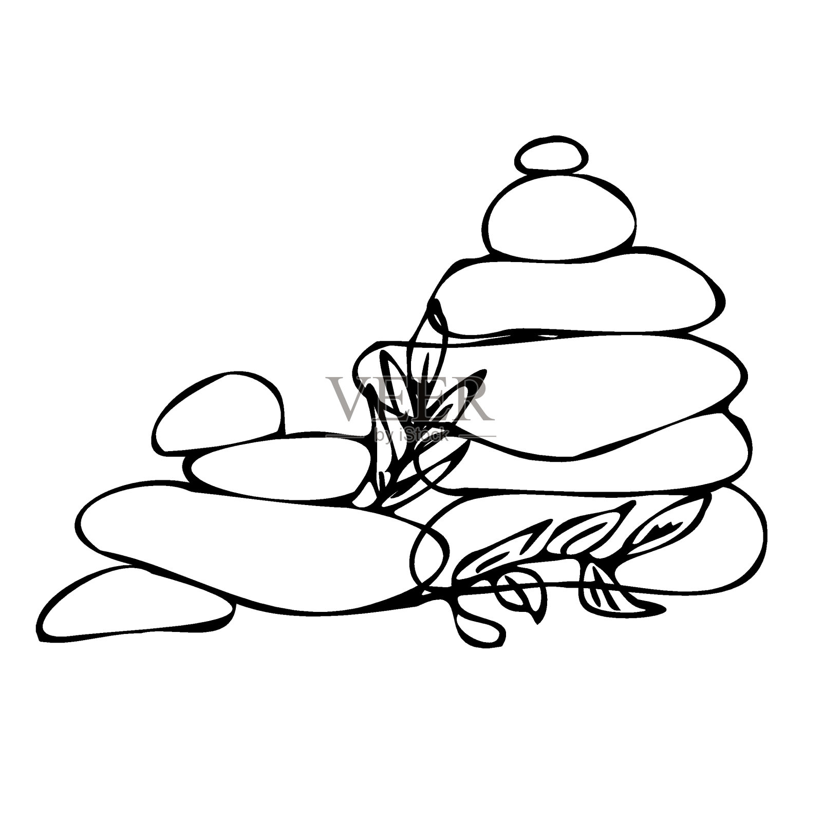 化妆品,罐子,管子,Spa涂鸦。Spa元素化妆品、身体按摩、桑拿、雪松桶、面膜、凉茶、热石、插画都适合Spa沙龙的设计。插画图片素材