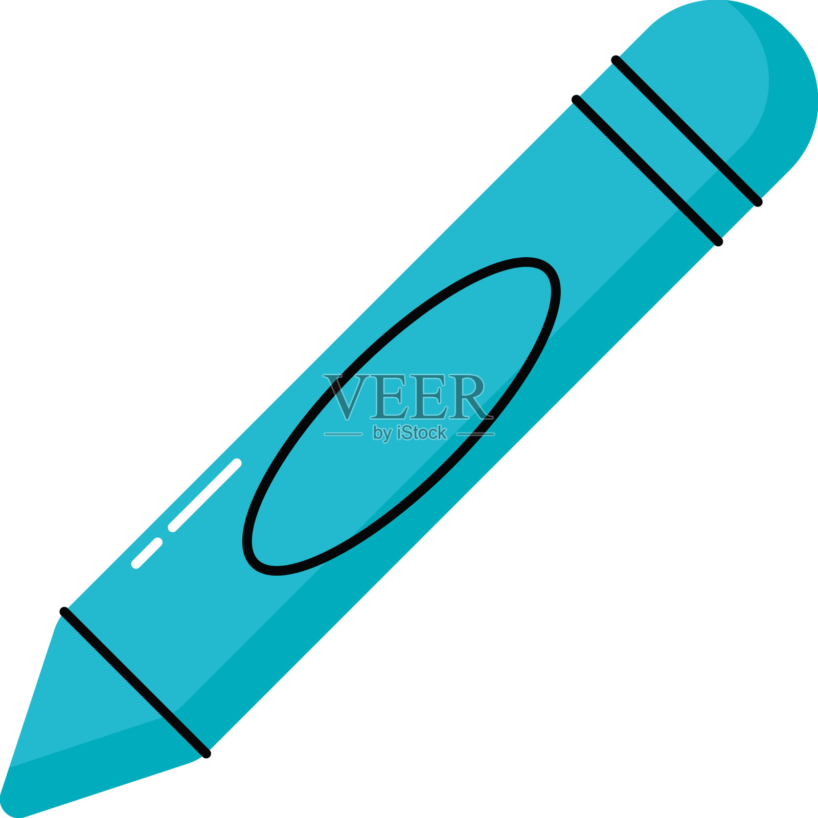 蓝色的蜡笔图标图标素材