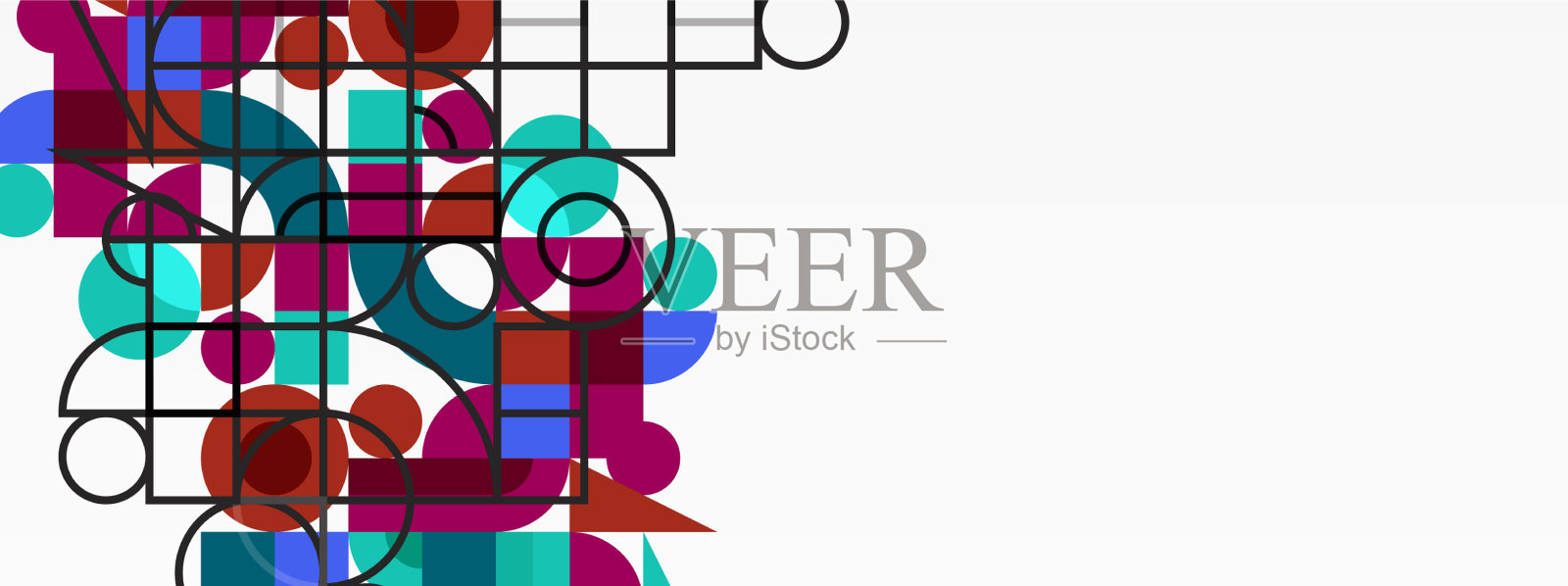 最小几何抽象背景圈插画图片素材