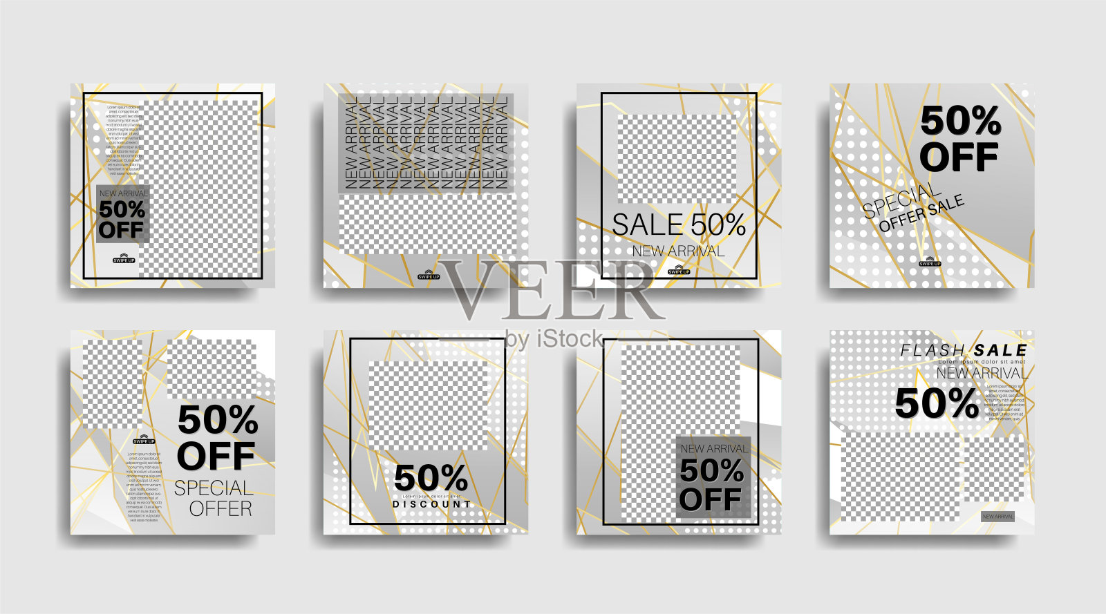Modern square为社交媒体帖子编辑了宣传横幅。矢量设计说明插画图片素材