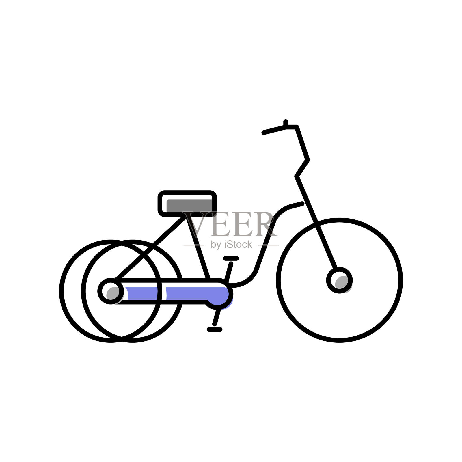 三轮车自行车类型颜色图标矢量插图插画图片素材