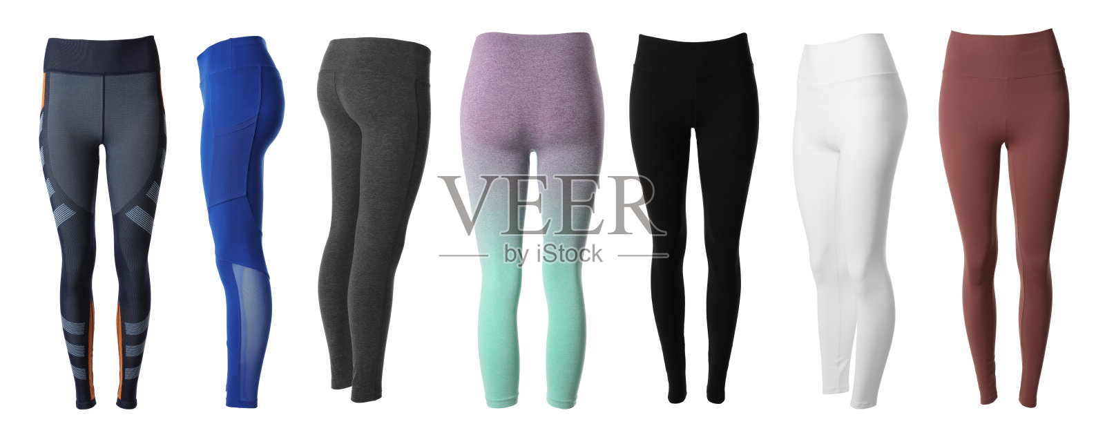 白色背景的时尚运动装集合。旗帜设计照片摄影图片