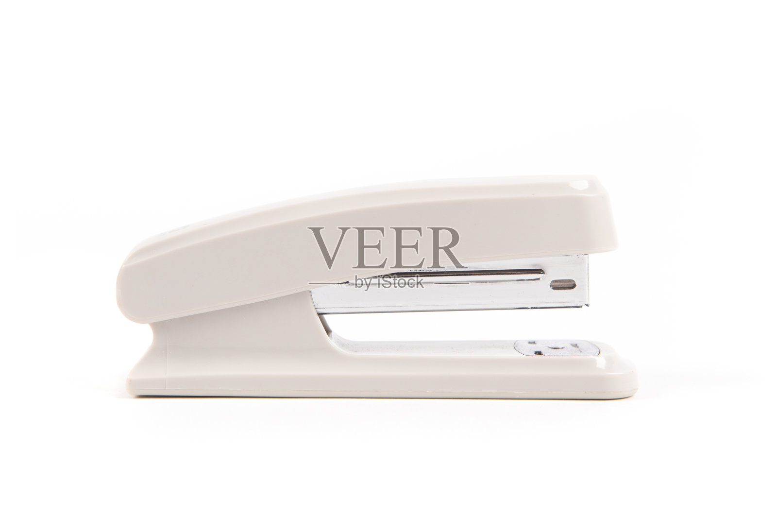 灰色金属办公室订书机孤立在白色背景上照片摄影图片