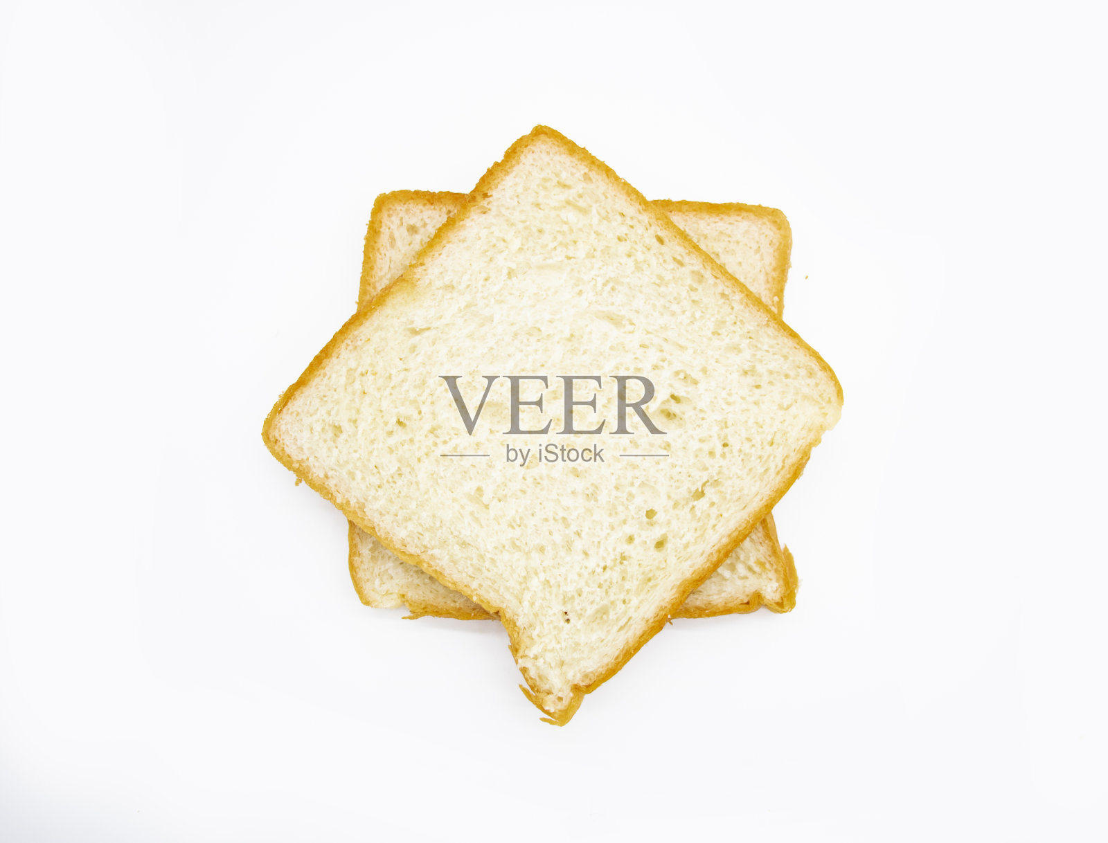 面包孤立在白色背景,俯视图照片摄影图片