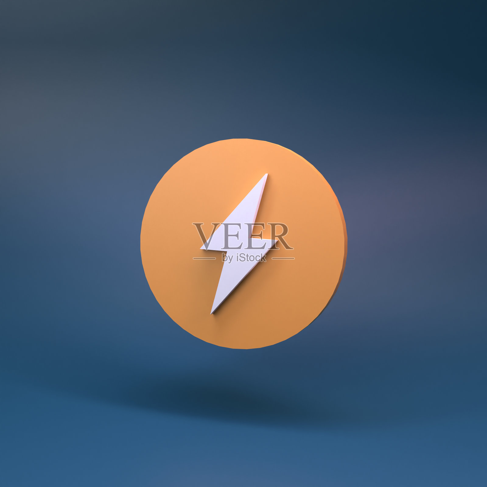 快速充电图标。电荷的概念。3 d渲染。插画图片素材