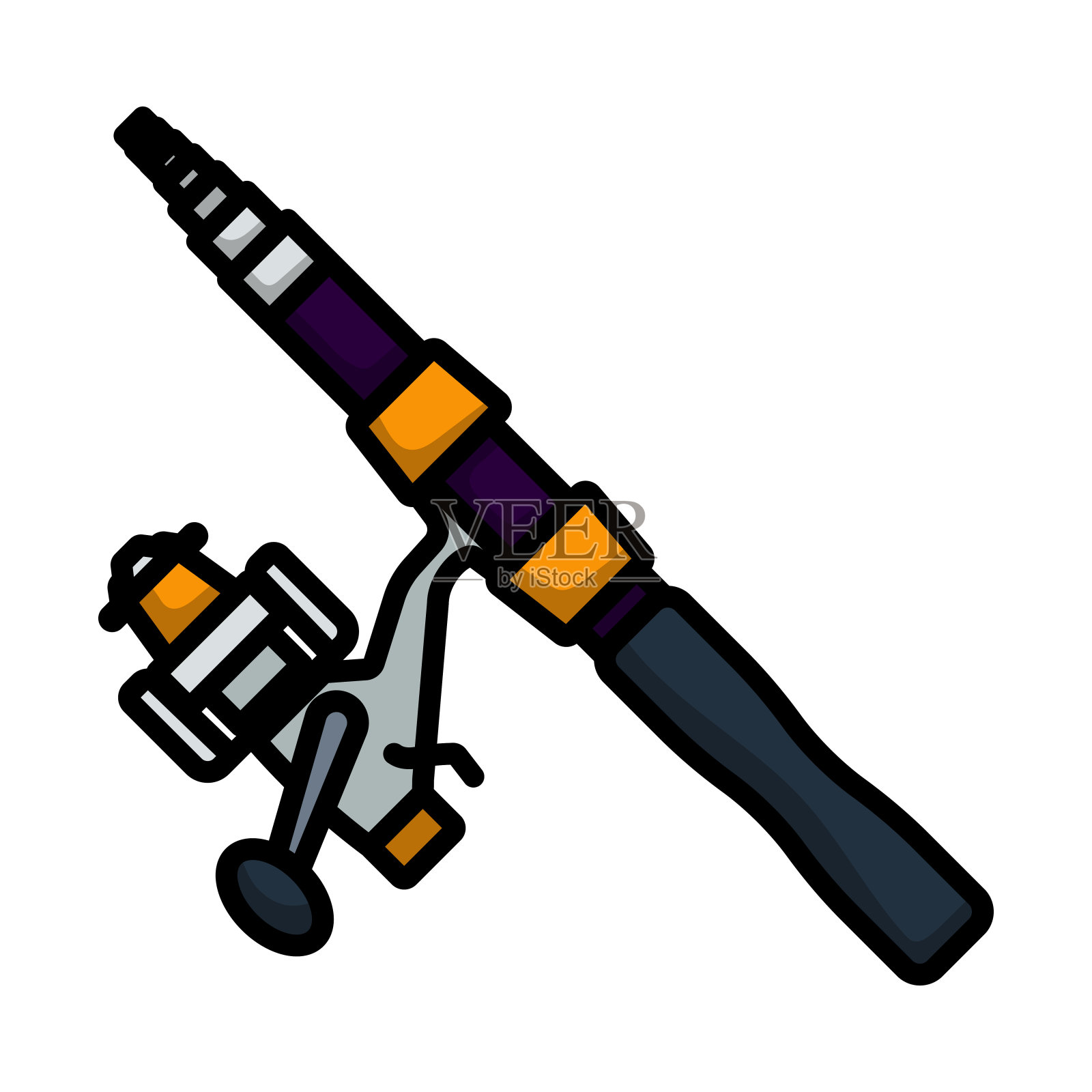 图标弯曲的渔具插画图片素材