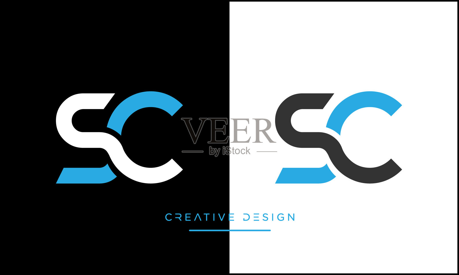 SC或CS字母表字母抽象图标标志插画图片素材