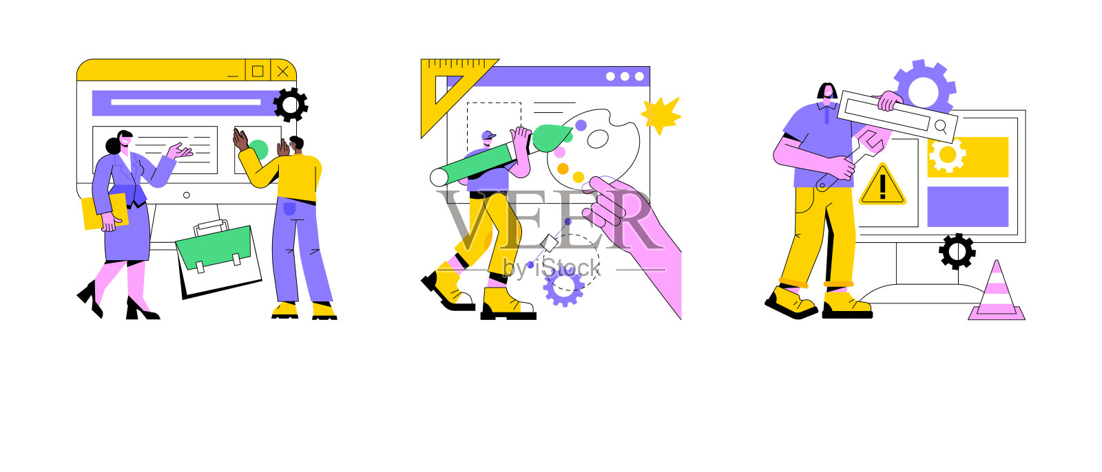 企业网站抽象概念矢量插图。插画图片素材