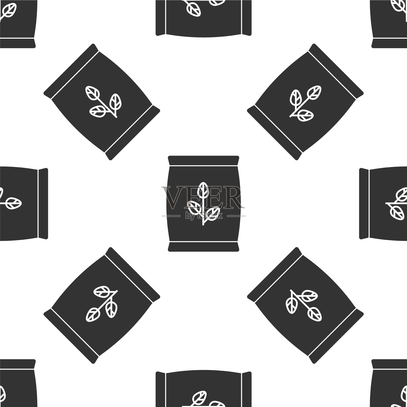 灰色化肥袋图标隔离无缝图案插画图片素材