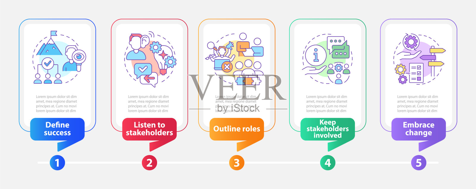 涉众管理矩形信息图模板设计模板素材