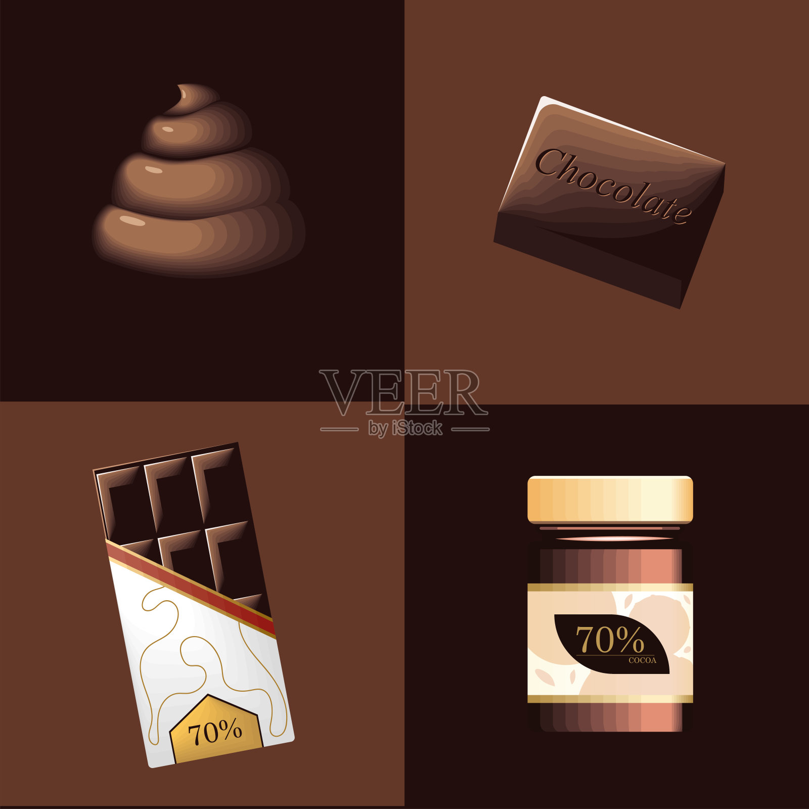 图标巧克力包装模型图标素材