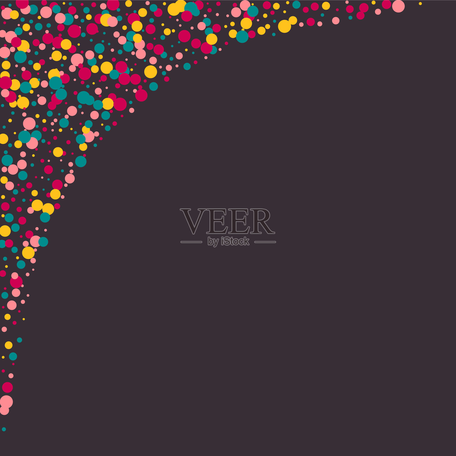 黑色背景下彩色五彩纸屑的特写镜头插画图片素材