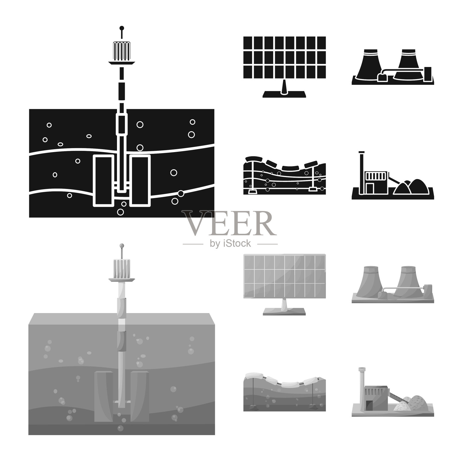 设计源和环境符号插画图片素材