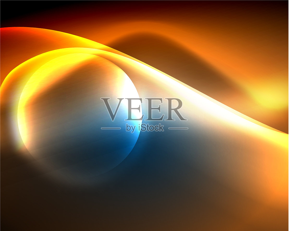 闪亮的颜色明亮的霓虹灯抽象波模板插画图片素材