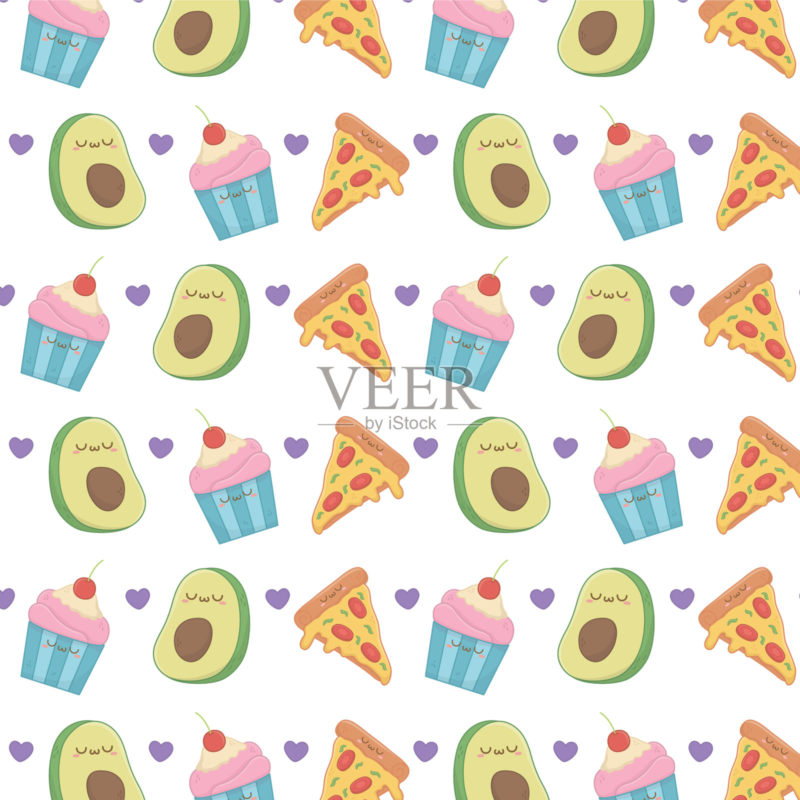 孤立卡哇伊卡通设计插画图片素材