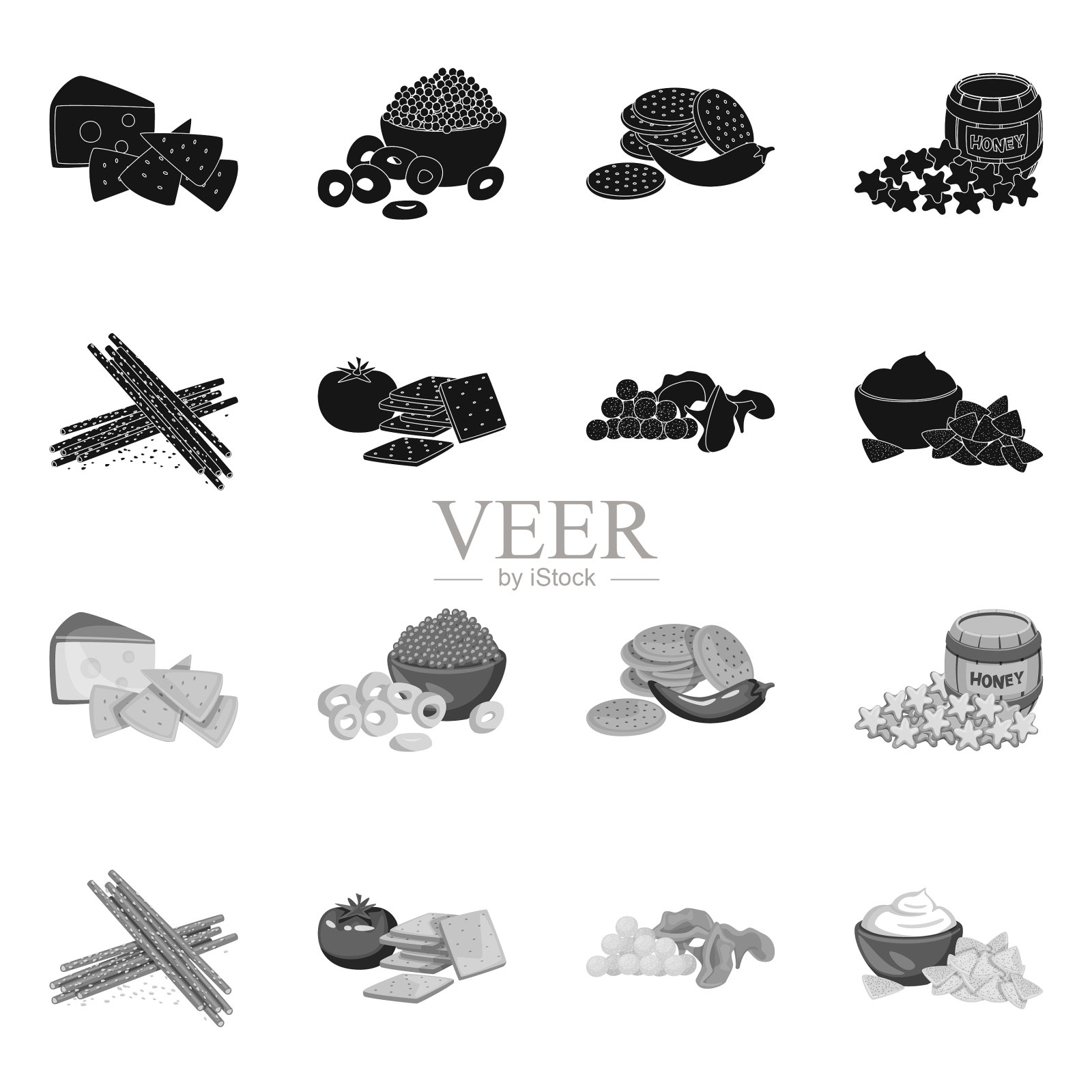 孤立物体的味道和季节在符号集图标素材