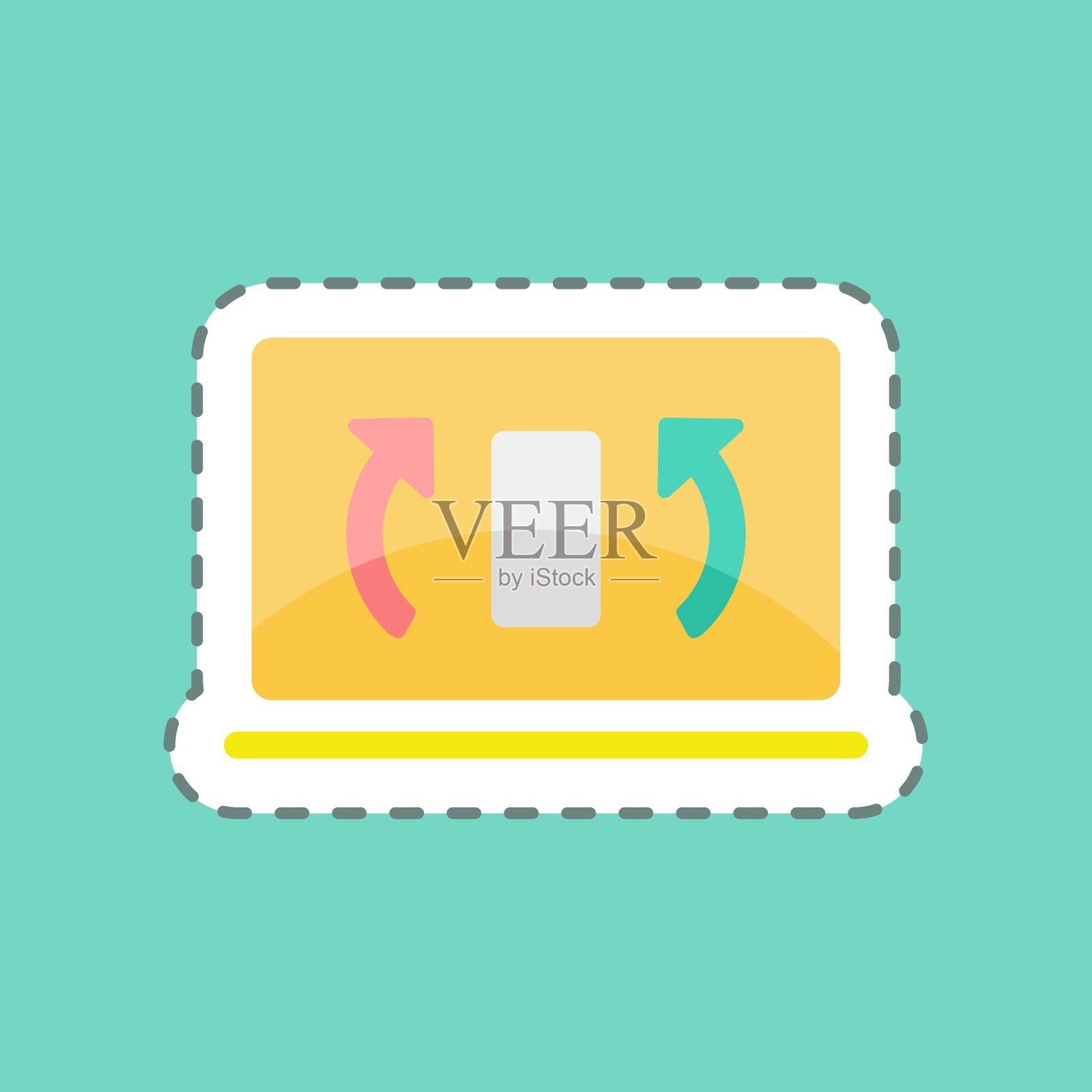 粘贴线切割同步。适合教育标志。简单的设计可编辑。设计模板向量。简单的符号说明插画图片素材