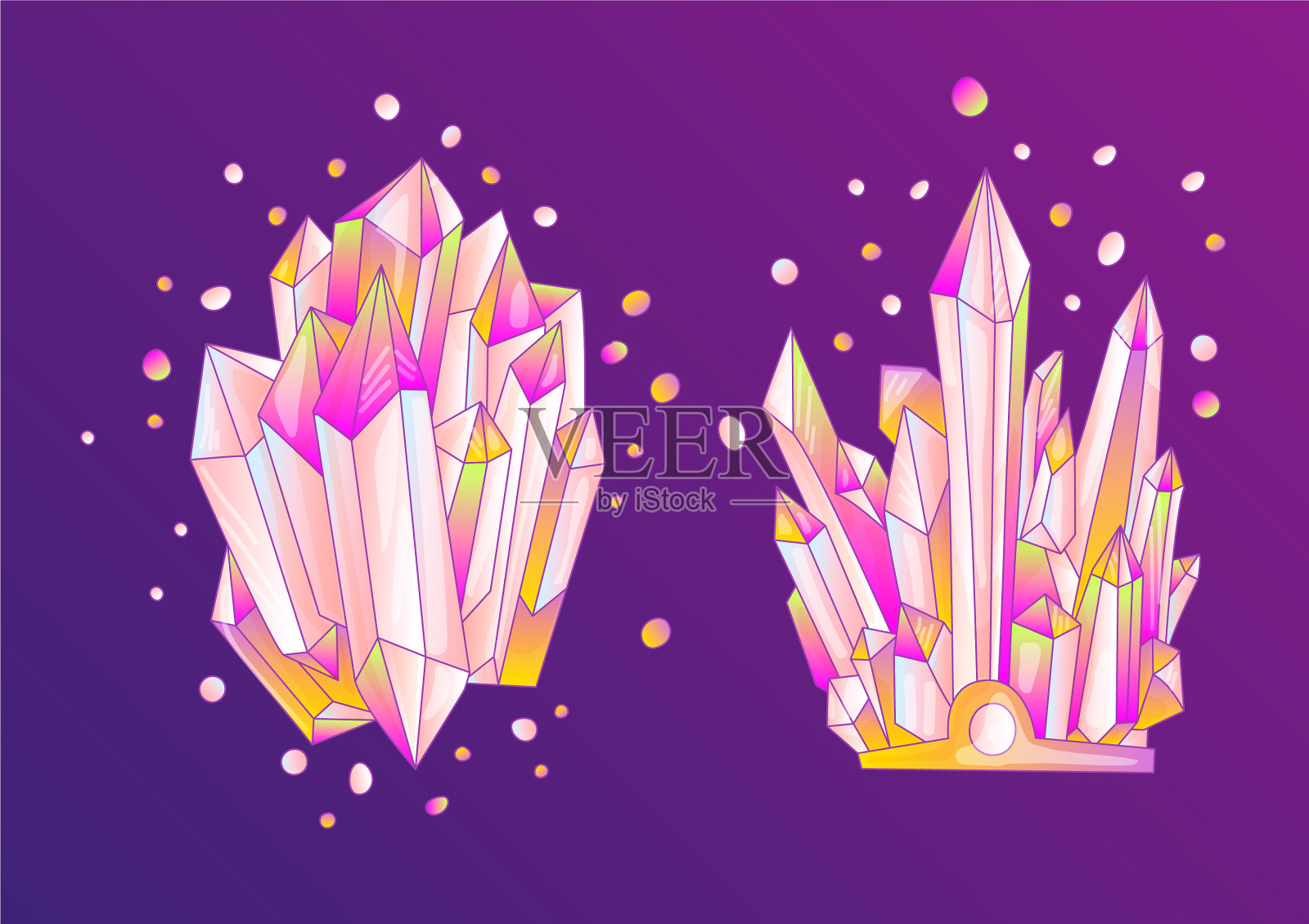 粉色卡通水晶可爱石英插画图片素材