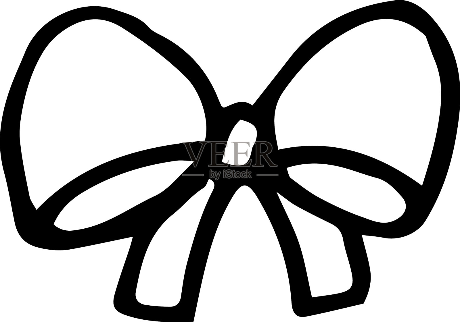 白色背景上有个小蝴蝶结图标素材