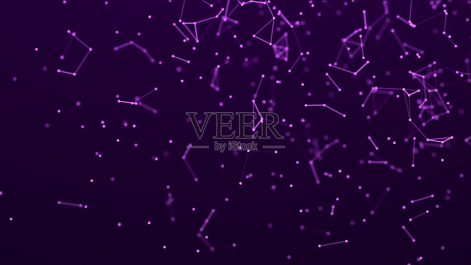 线和点的三维立方体。线框多边形元素在黑暗的背景。科学和技术。三维渲染照片摄影图片