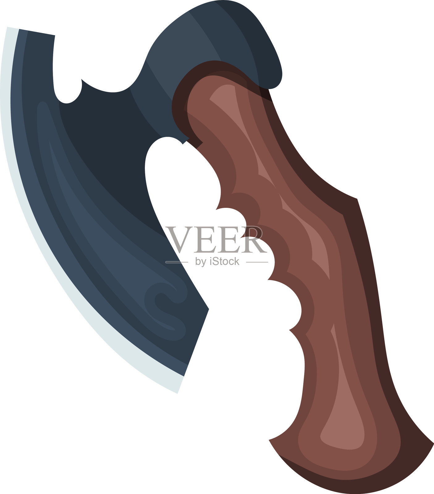 简单的白底战斧设计元素图片