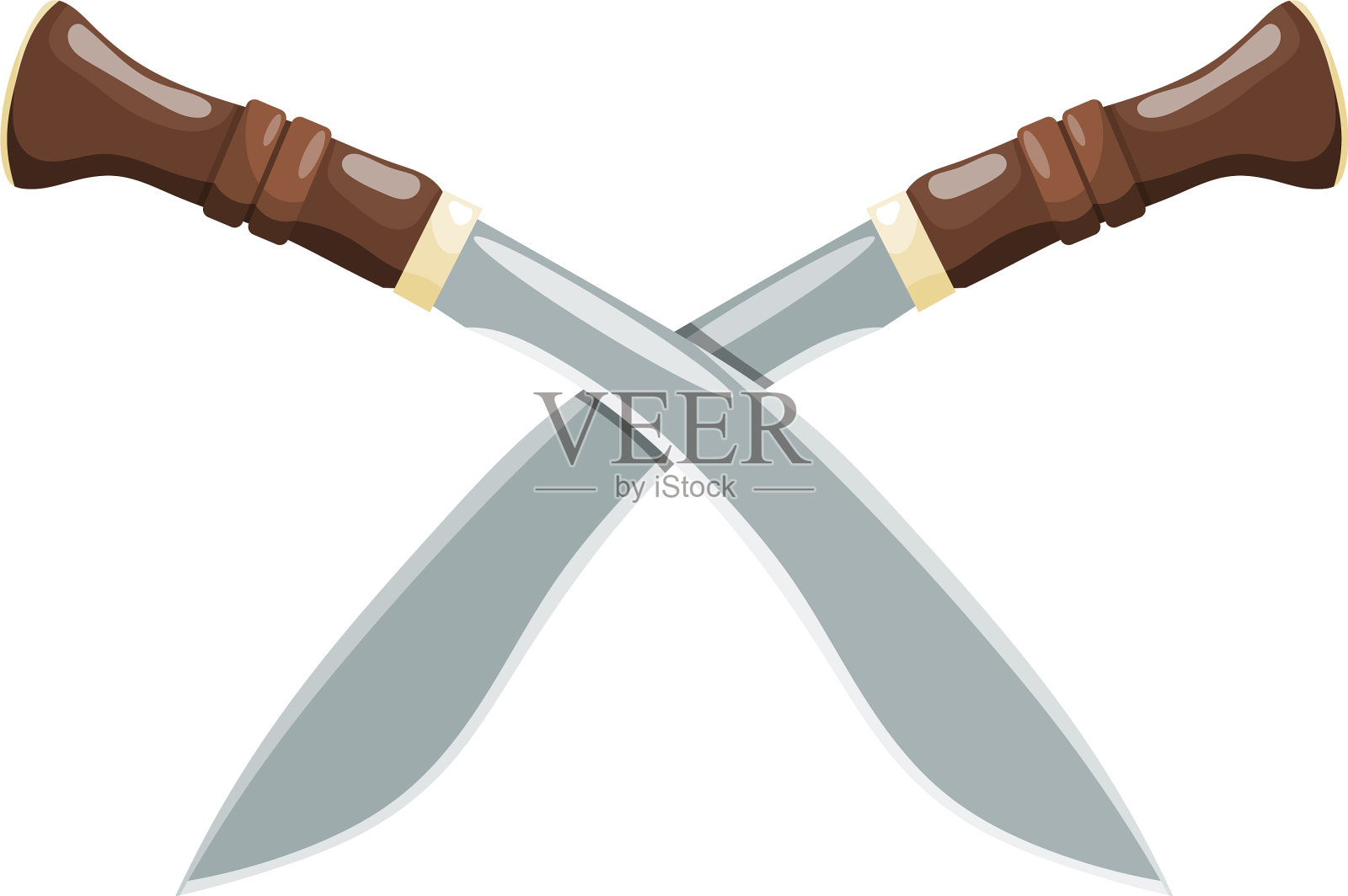 彩色图像上有两把交叉的白刀设计元素图片