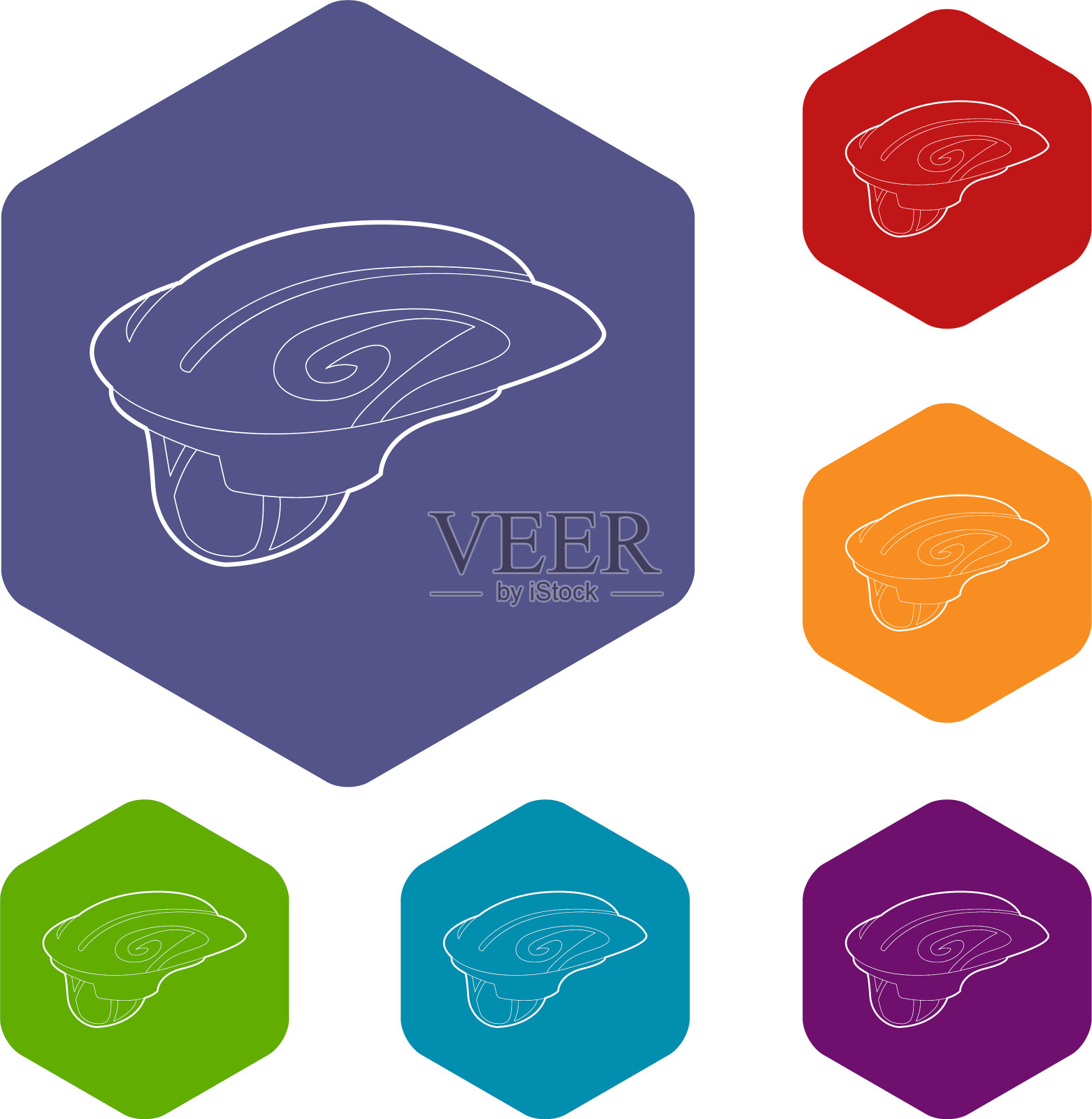 运动头盔图标轮廓风格插画图片素材