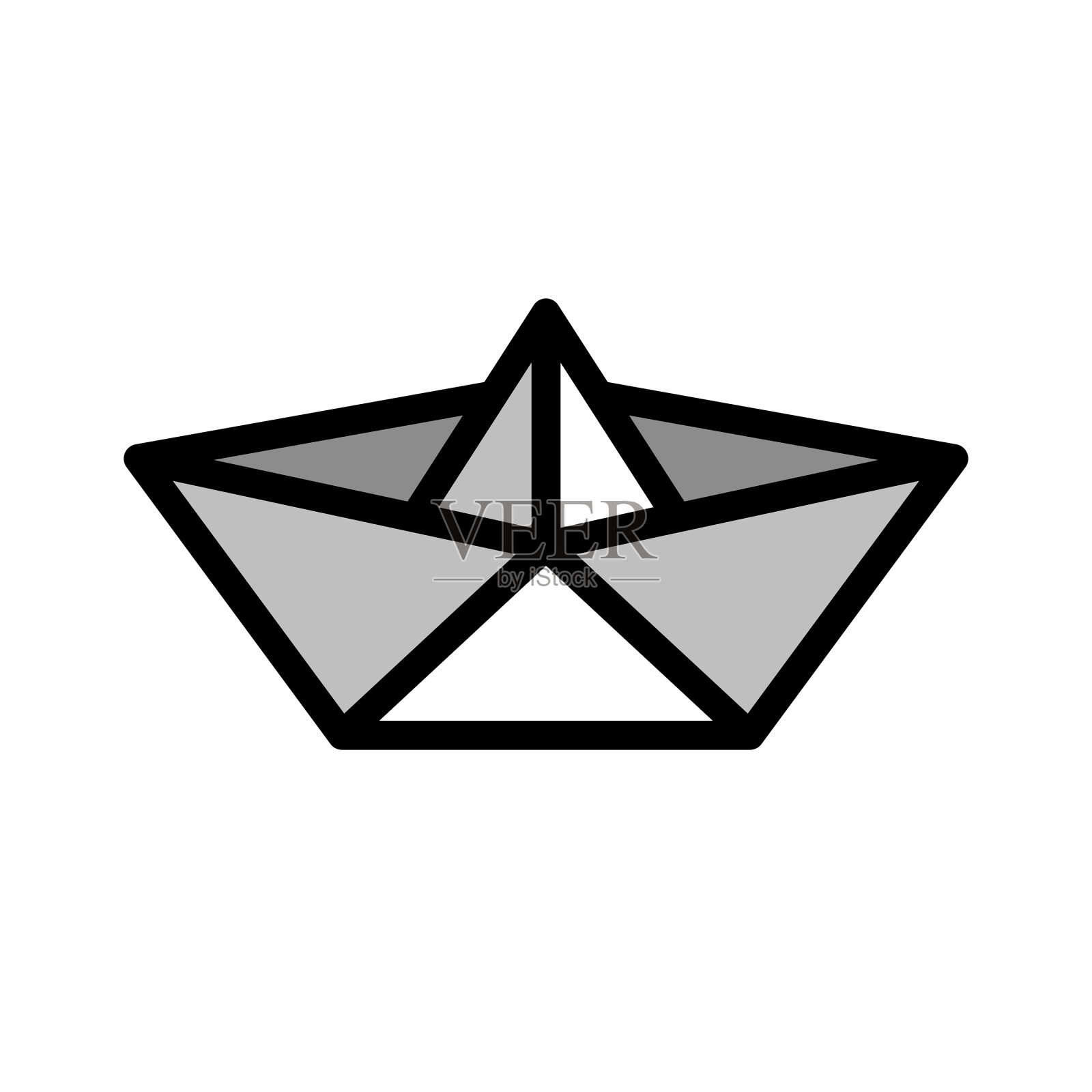 纸船船填充风格图标可编辑图标素材