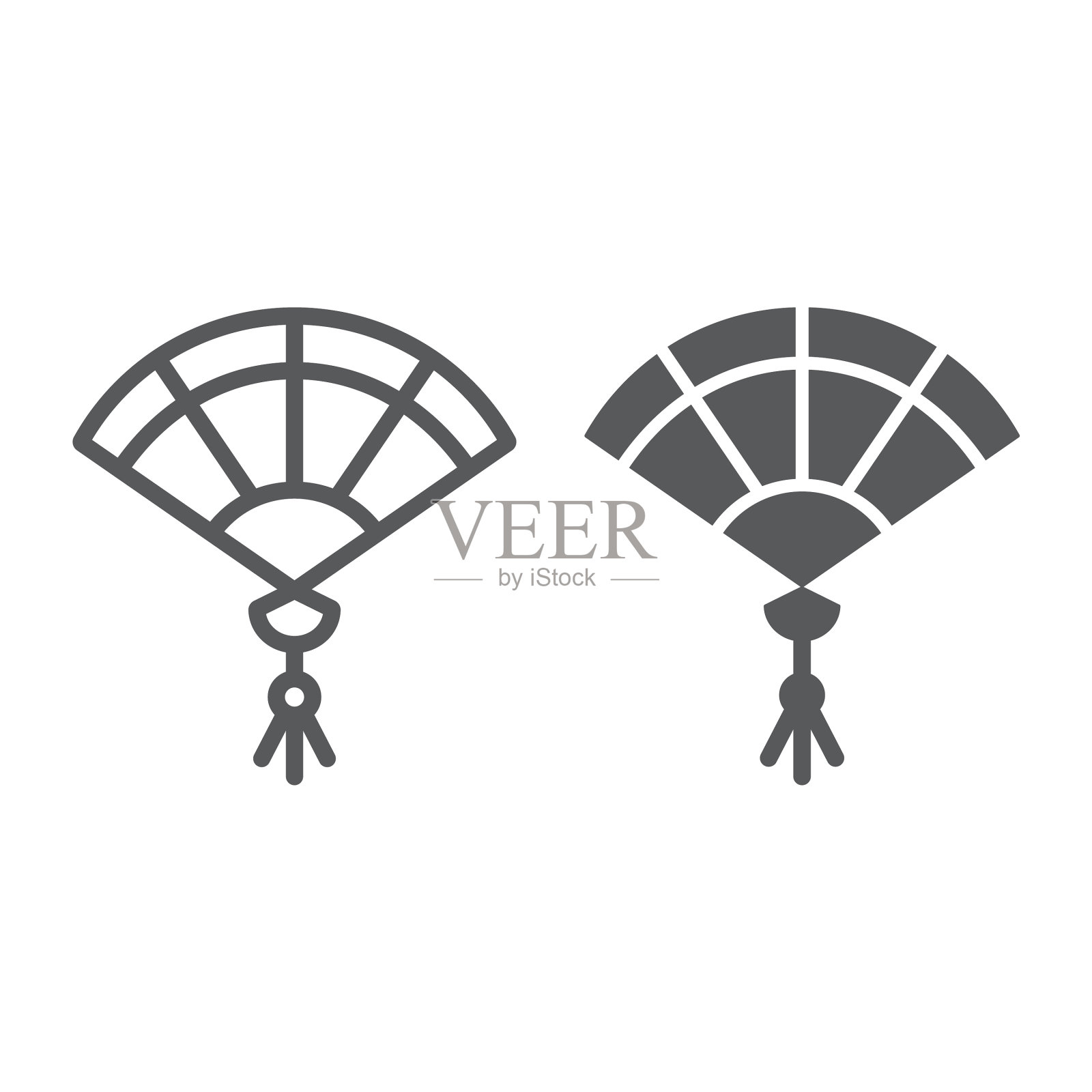 手扇线和字形图标日本和亚洲图标素材