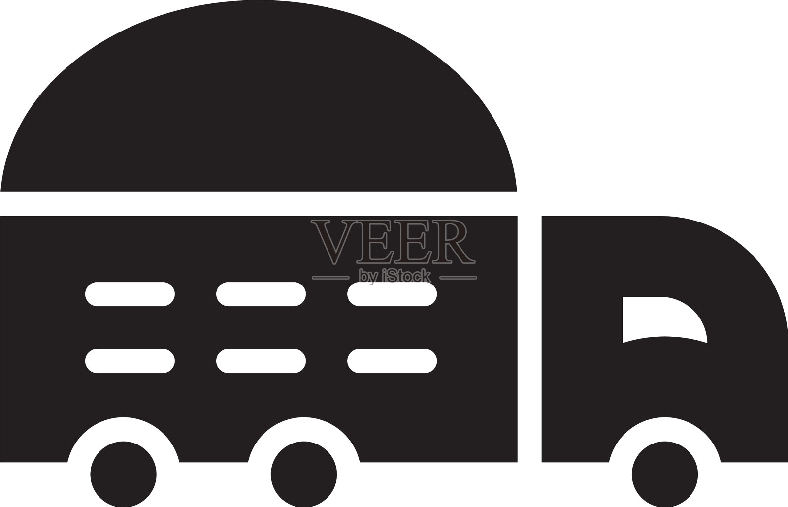 扁平黑色字形卡车图标标志标志标志插画图片素材