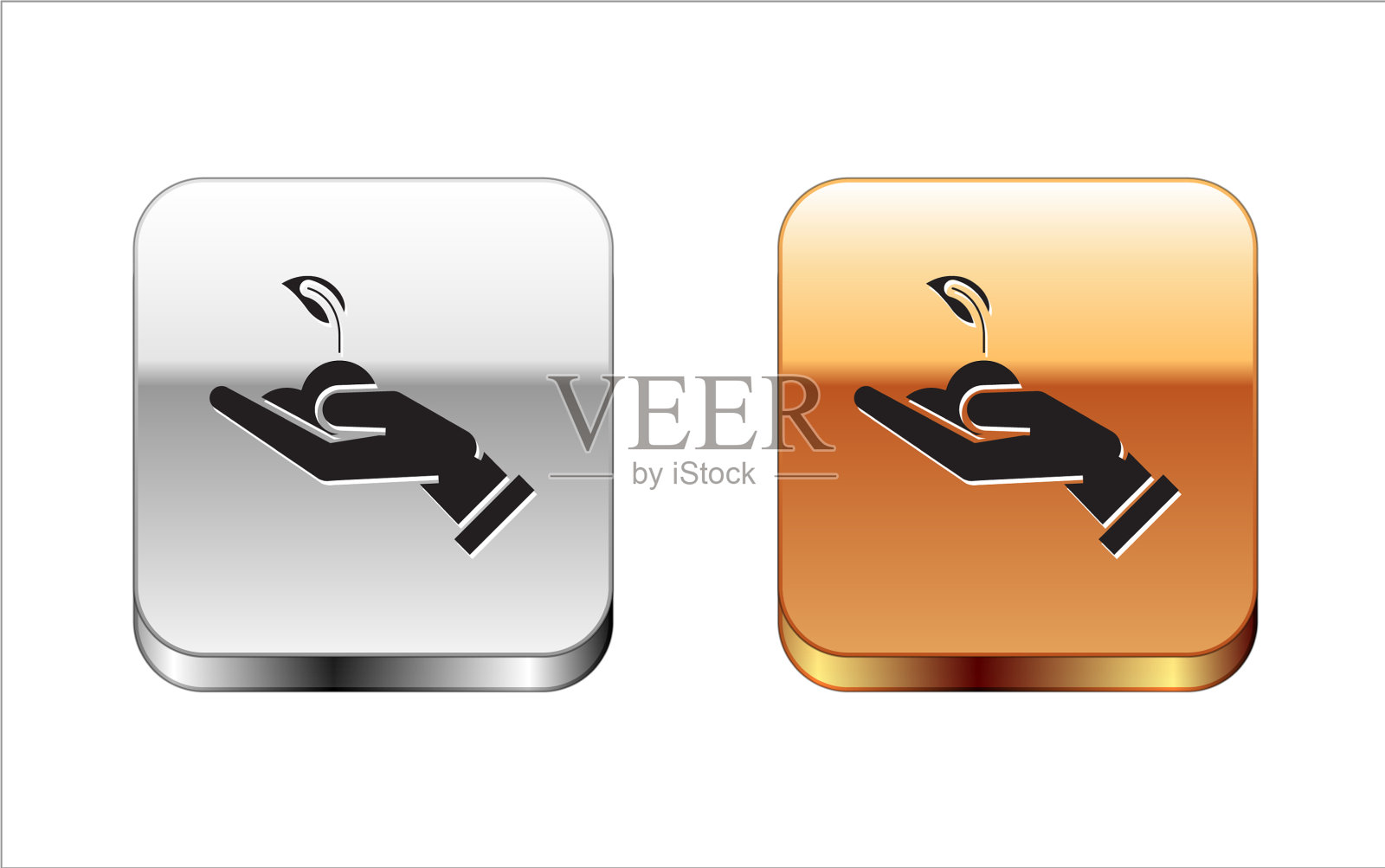 黑芽在手环保图标素材