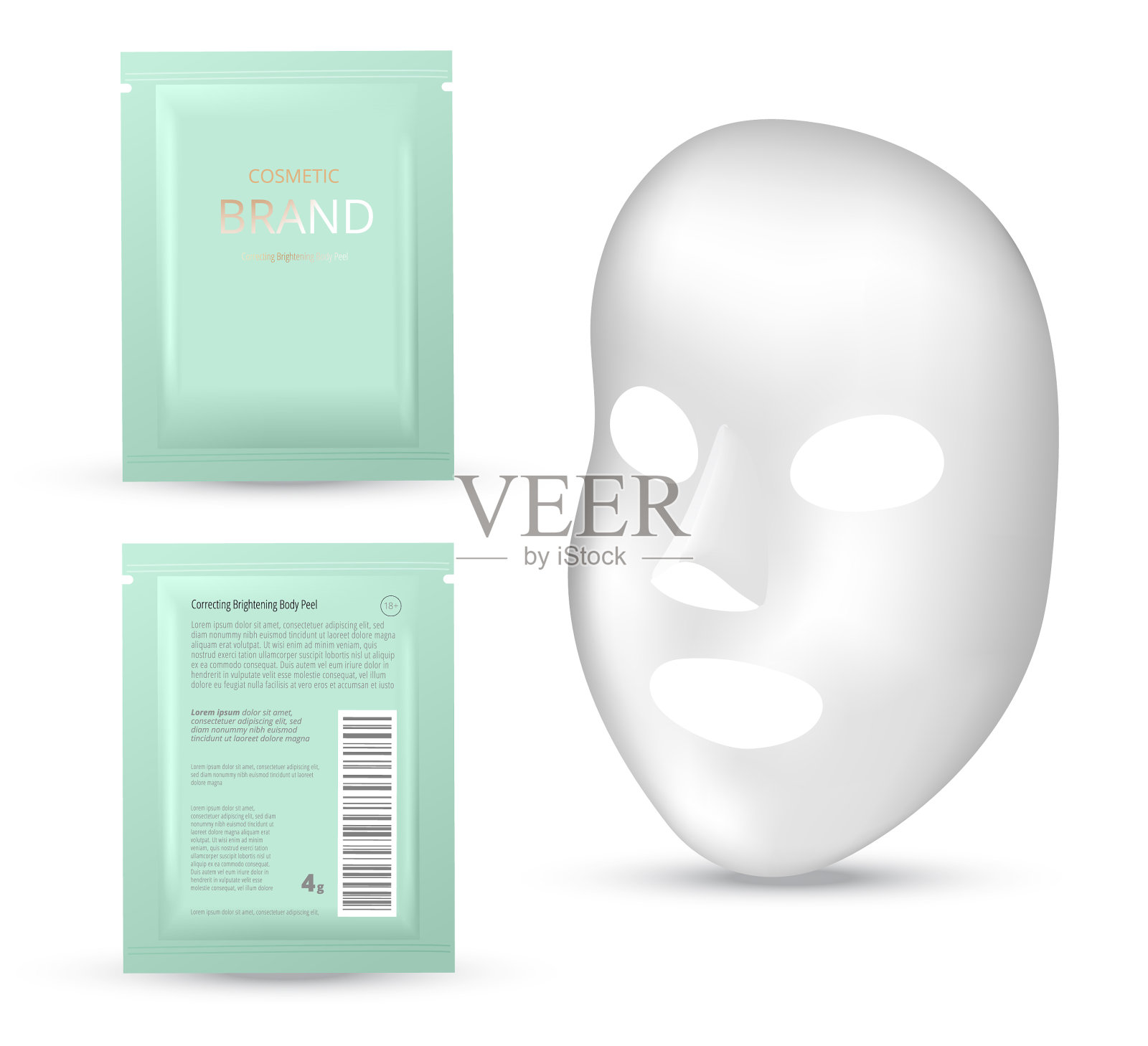 塑料包装用薄板掩膜或空白箔插画图片素材