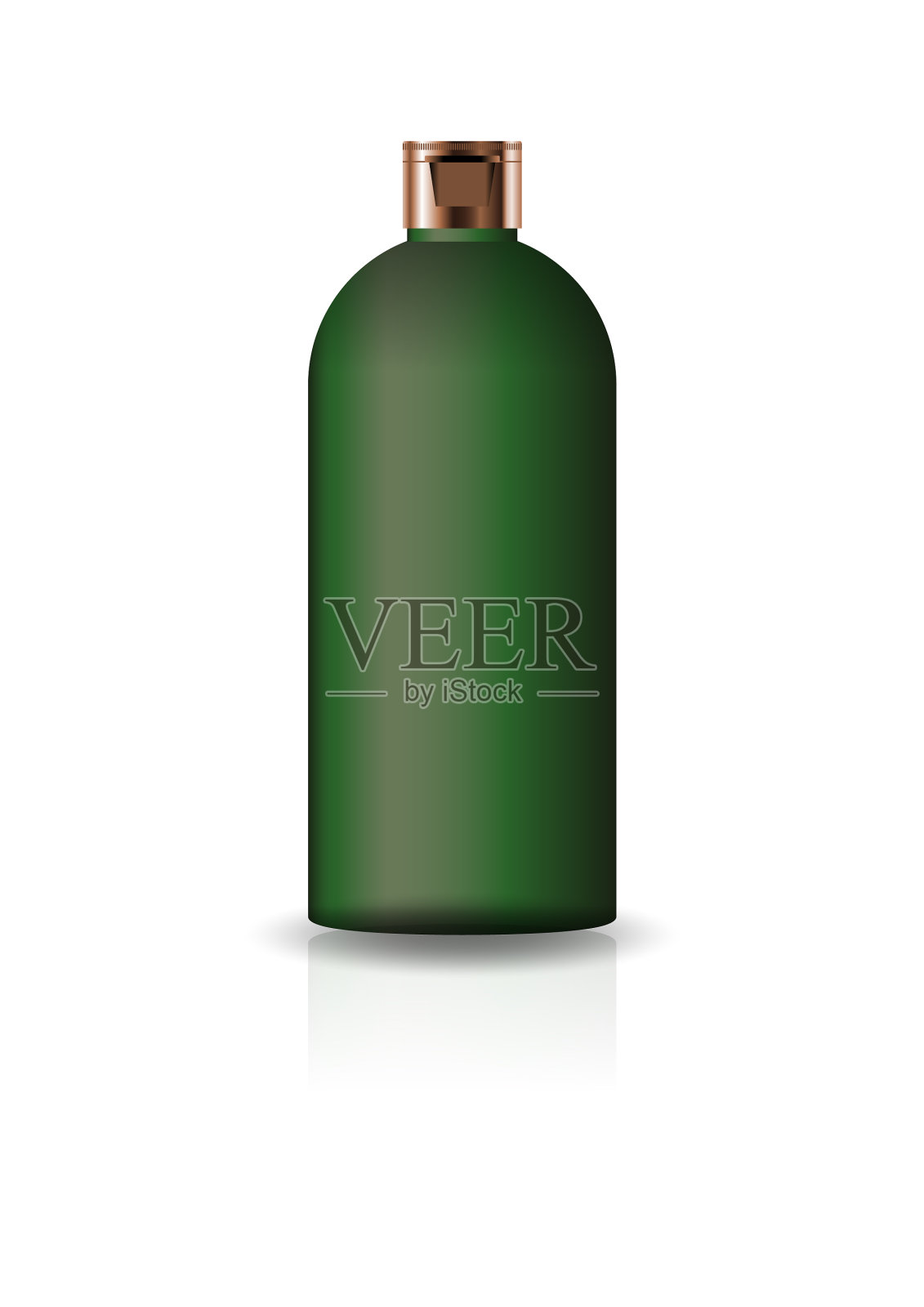 空白绿色化妆品带盖圆瓶设计元素图片