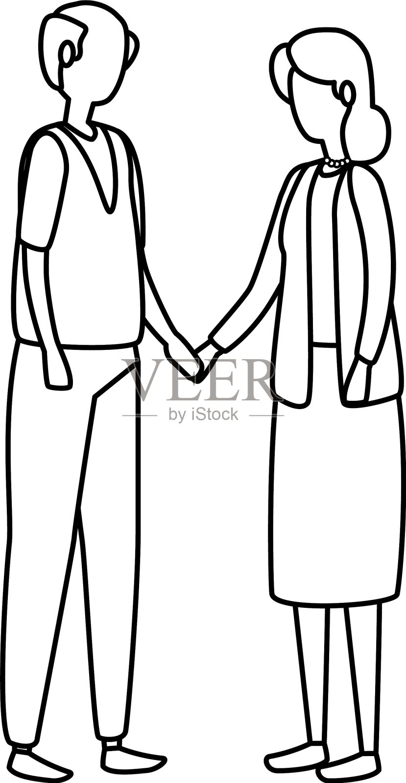 可爱的祖父母夫妇化身角色设计元素图片