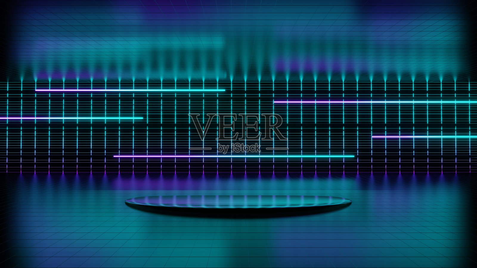 三维抽象,几何景观背景,多边形结构,元宇宙虚拟现实网络空间,产品展示平台,产品场所,彩色霓虹灯,复古科幻风格照片摄影图片