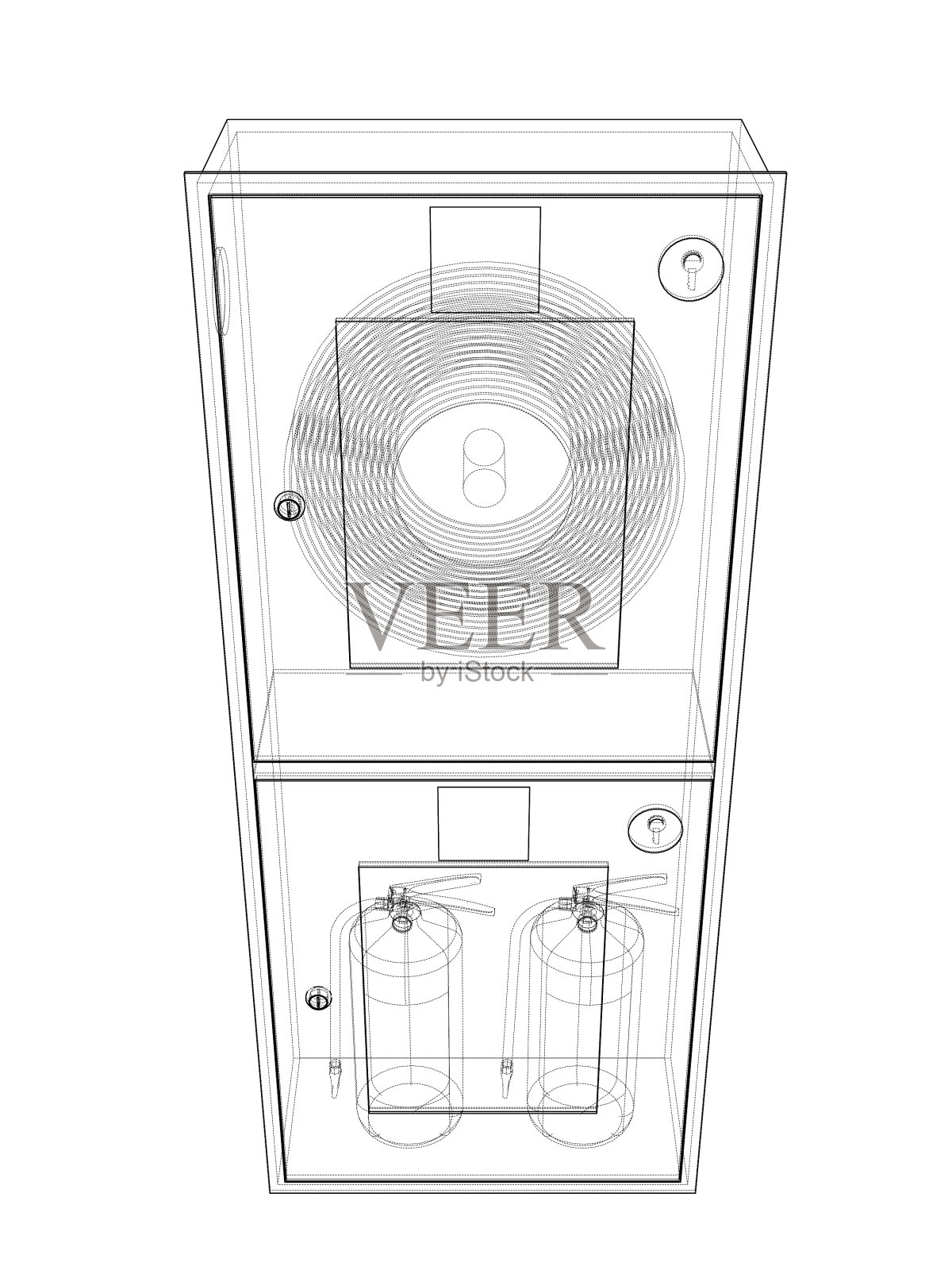 消防水带柜中的消防工具设计元素图片