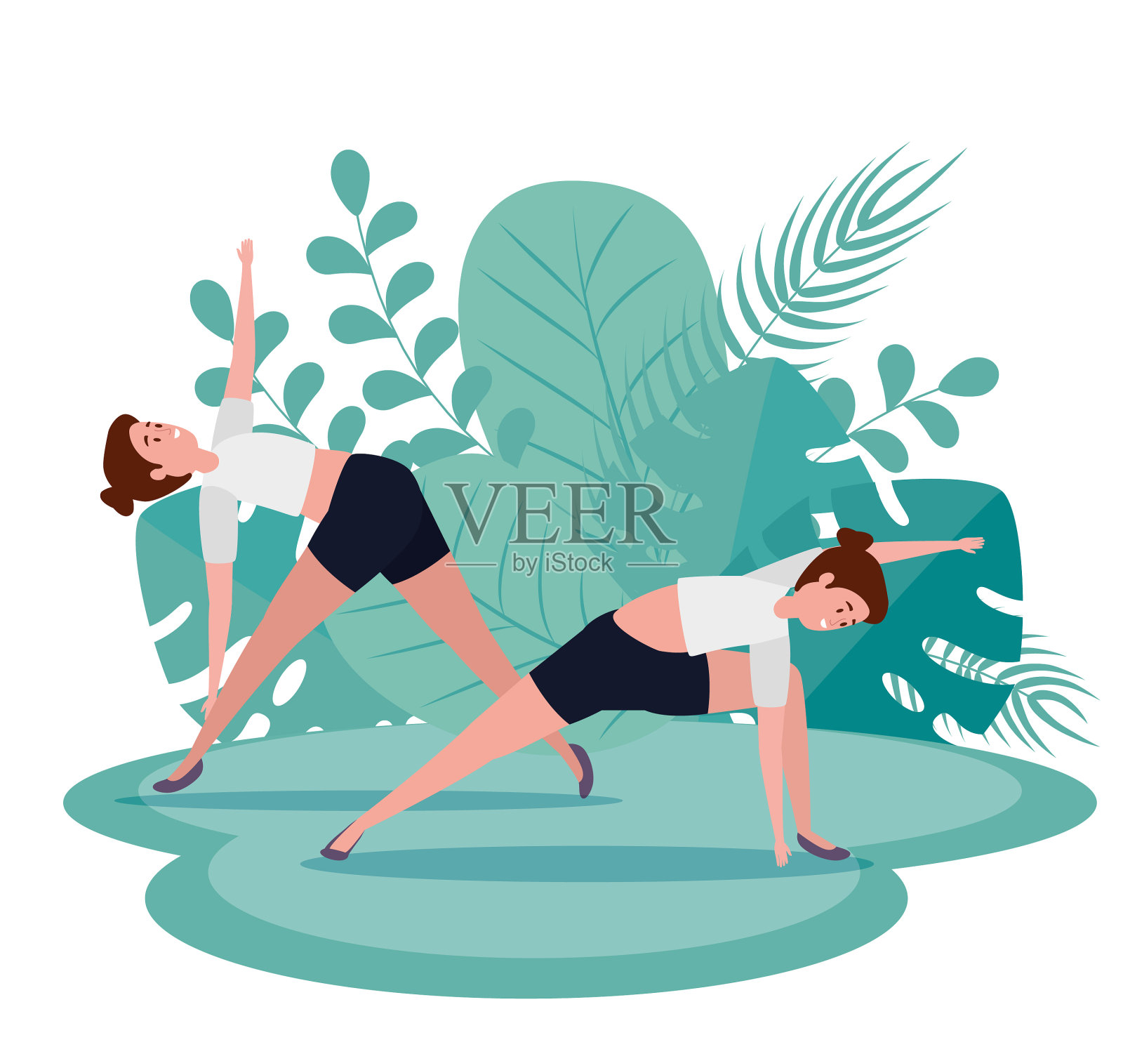 女性训练瑜伽冥想练习设计元素图片