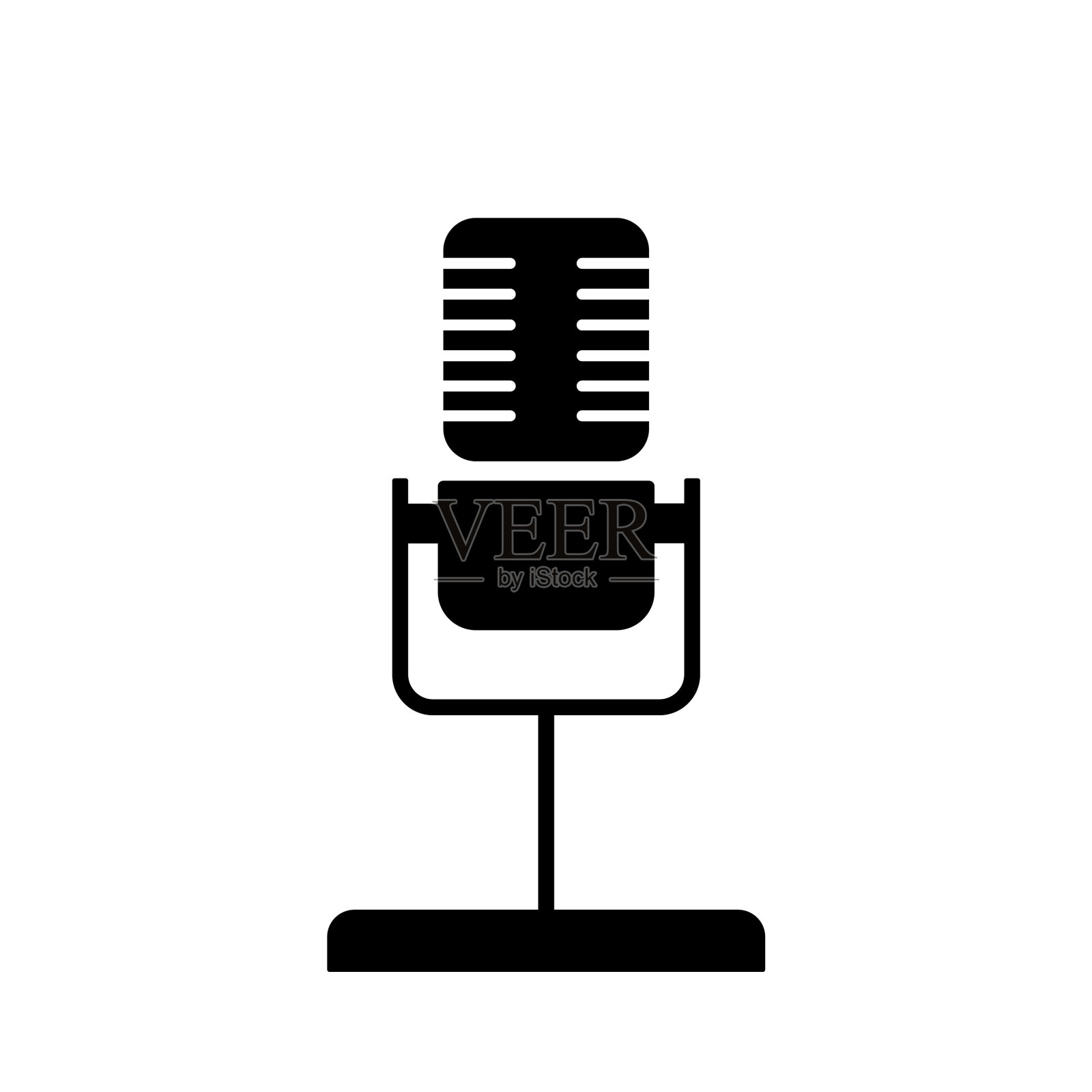 麦克风kvadro黑图标素材