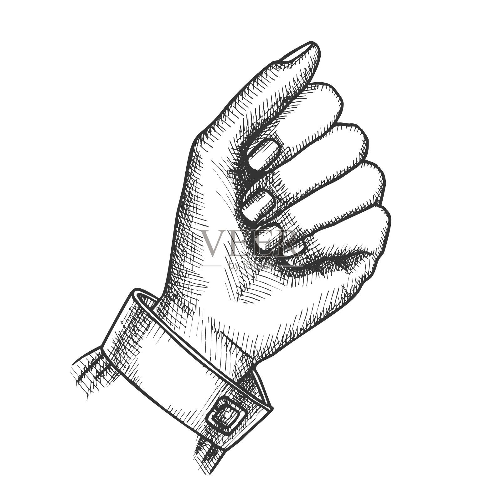 女孩手持雨伞的手势是墨水设计元素图片